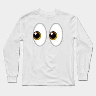 Side Eyes Emoji Long Sleeve T-Shirt